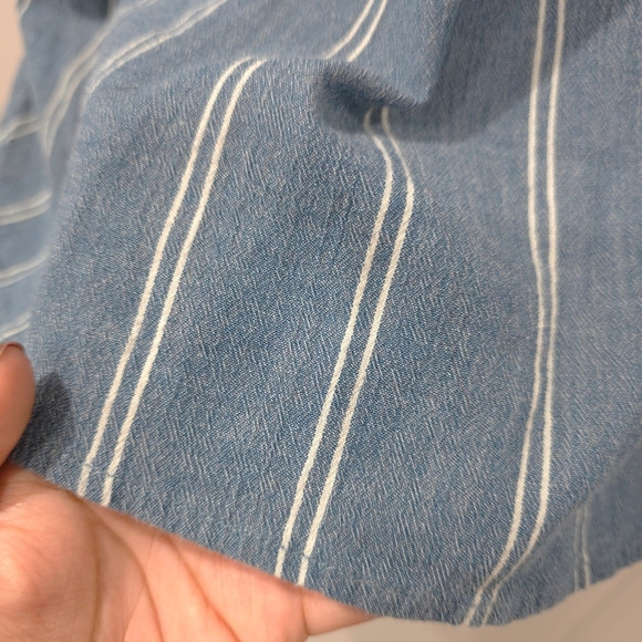 MADEWELL Central Shirt in Caspian Stripe, Blue, 100% Cotton, Oversized, S - Picture 5 of 14